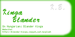 kinga blander business card